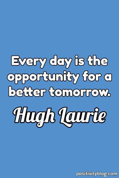 A quote by Hugh Laurie.
