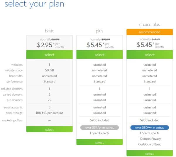 Bluehost step 2