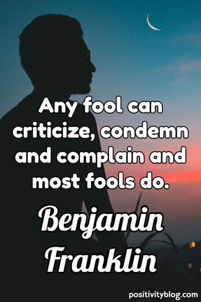 A quote by Benjamin Franklin.