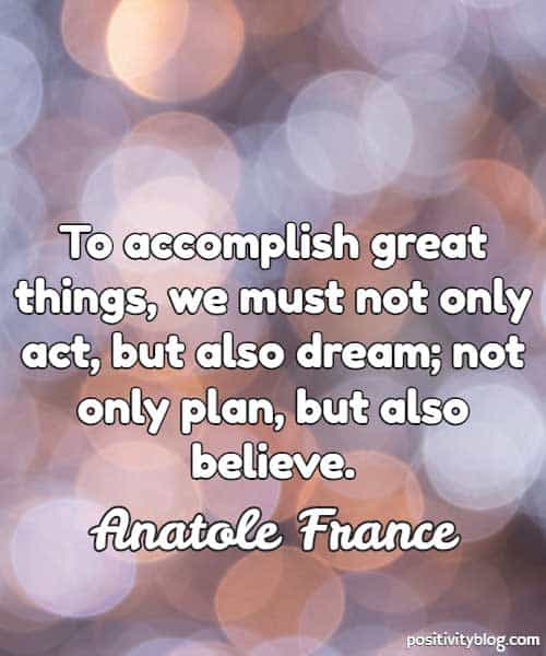 Quote on Dreams by Anatole France.