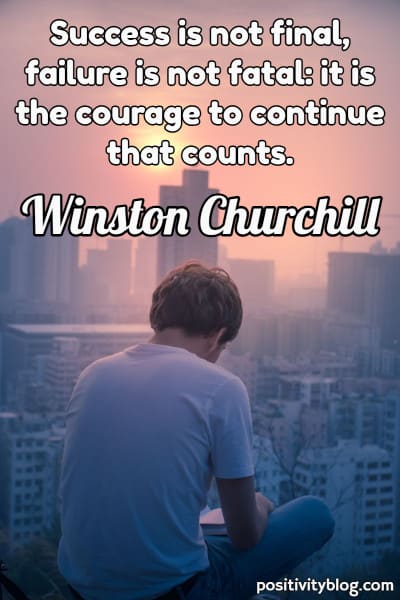 A quote by Winston Churchill.