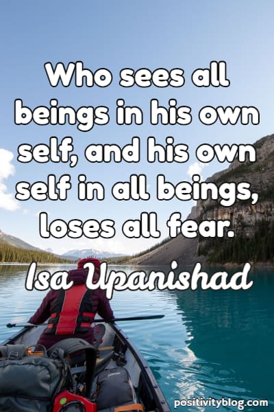 Fear Quote from Isa Upanishad, Hindu Scripture