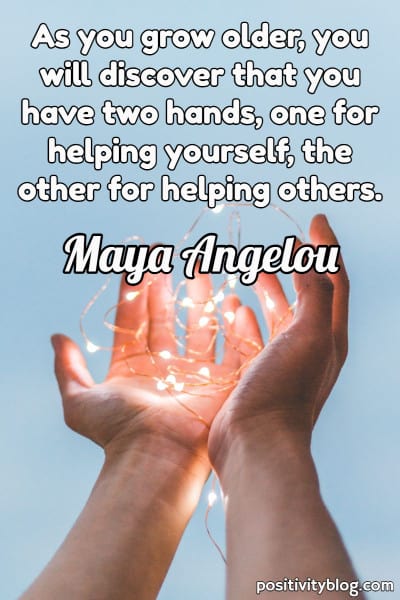 A quote by Maya Angelou.
