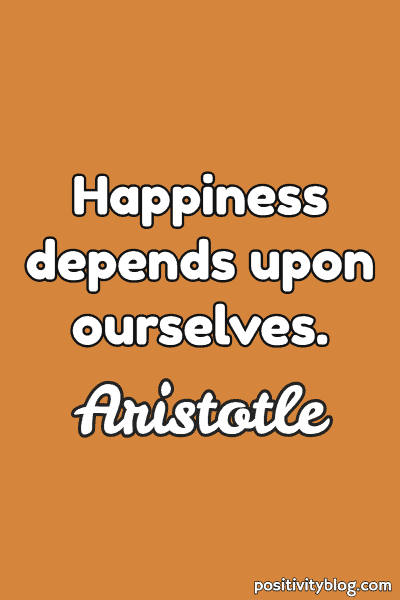 Happiness Quote by Aristotle