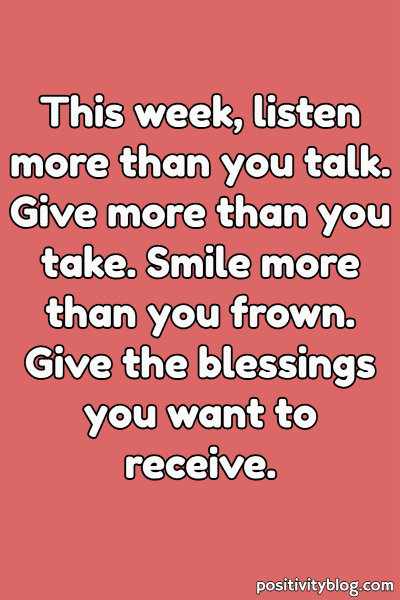 A blessing about listening more than you talk.