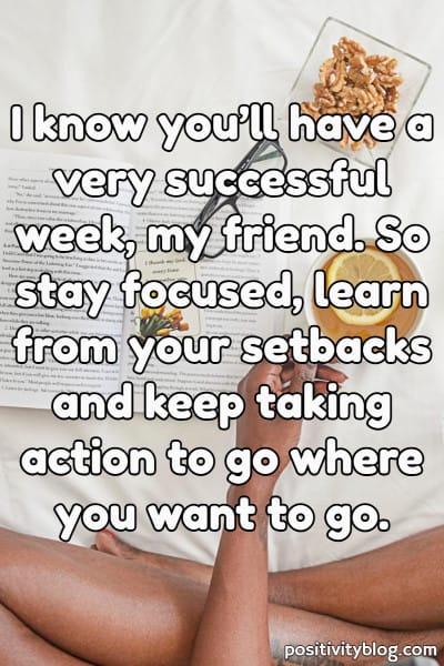 A blessing about having a successful week.