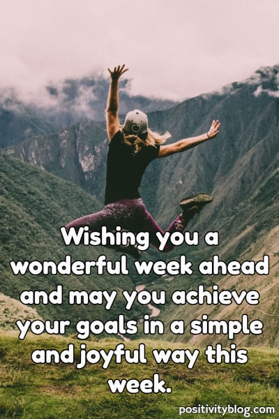 A new week blessing on achieving your goals.