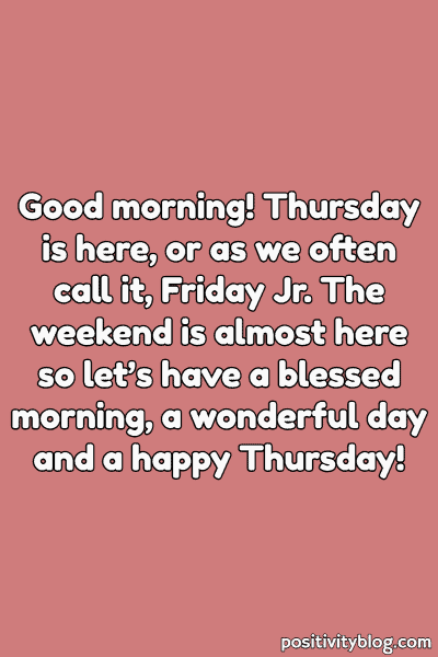 A Thursday blessing on having a happy day.