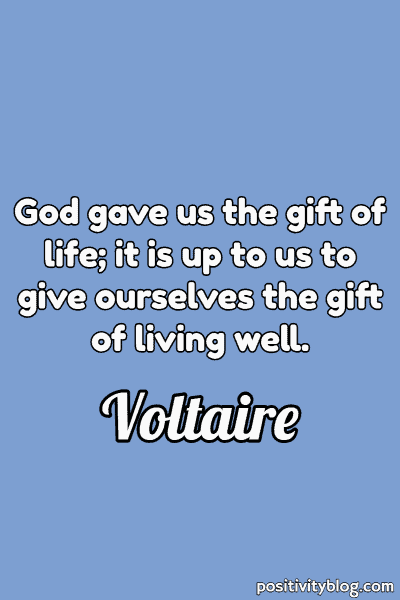 A Thursday blessing by Voltaire.