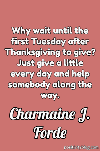 A Tuesday blessing by Charmaine J. Forde.