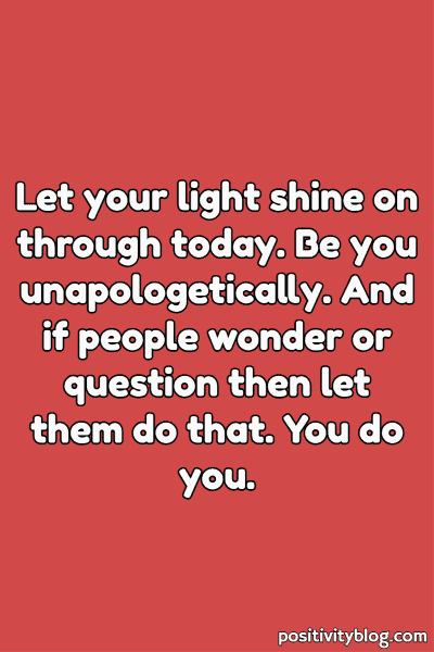 A Tuesday blessing on letting your light shine.