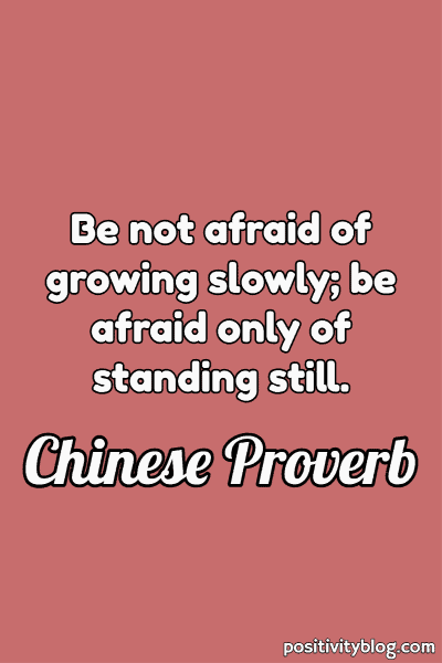 A Chinese proverb.