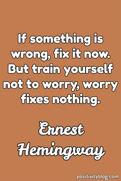 Work Quote by Ernest Hemingway