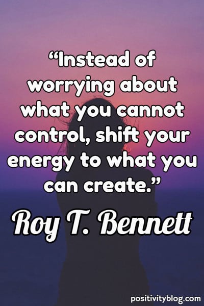 A quote on worry by Roy T. Bennett.